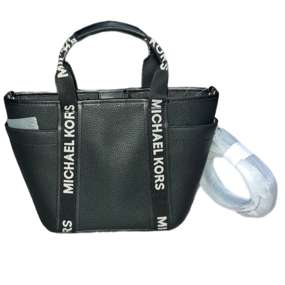 Black Michael Kors Maeve Small Convertible Open Tote in Black NWT - Picture 1 of 16